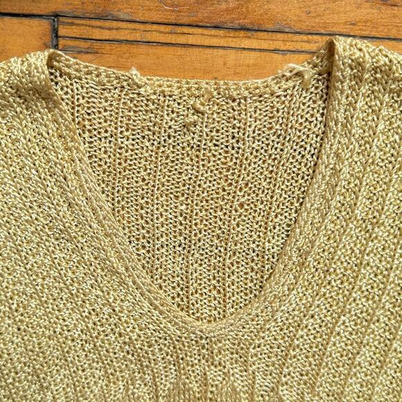 Vintage Knit Gold Short-sleeve Top - Picture 5 of 5